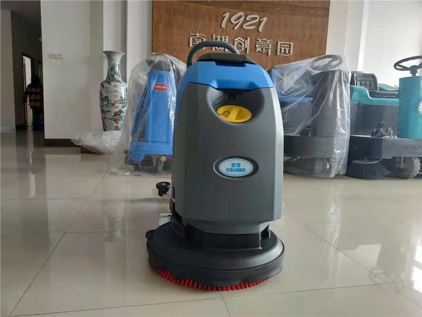  凱堡全自動手推式洗地機T-50A 手推式清洗吸干刷地機 工廠超市保潔拖地機